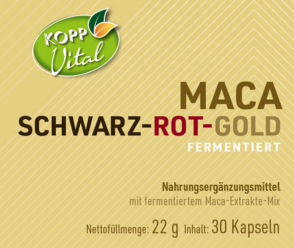 Kopp Vital   Maca Schwarz-Rot-Gold fermentiert / 640 mg / 30 Kapseln01
