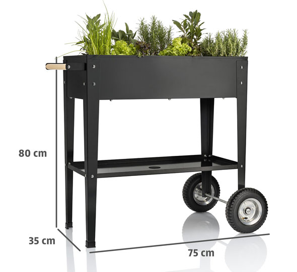 Mobiles Hoch-Kr�uterbeet auf Rollen02