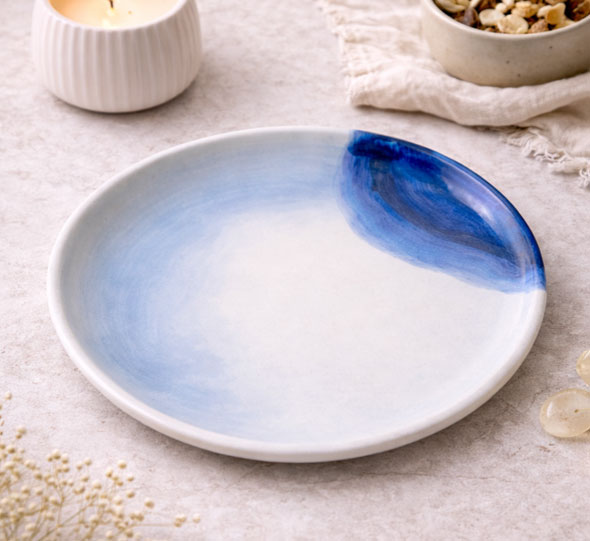 Dekoteller �Aquarell� - Blau