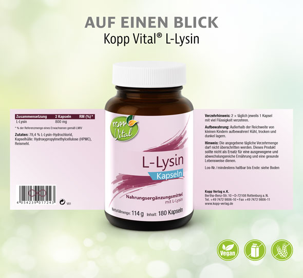 Kopp Vital� L-Lysin / 400 mg / 180 Kapseln02
