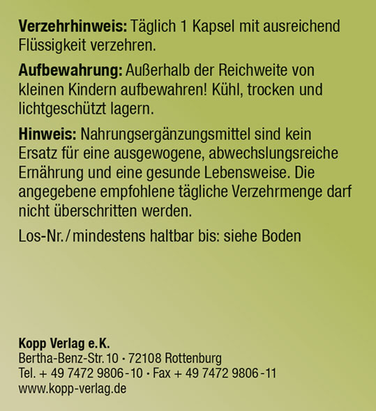 Kopp Vital   Artischocken-Extrakt / 600 mg / 90 Kapseln02