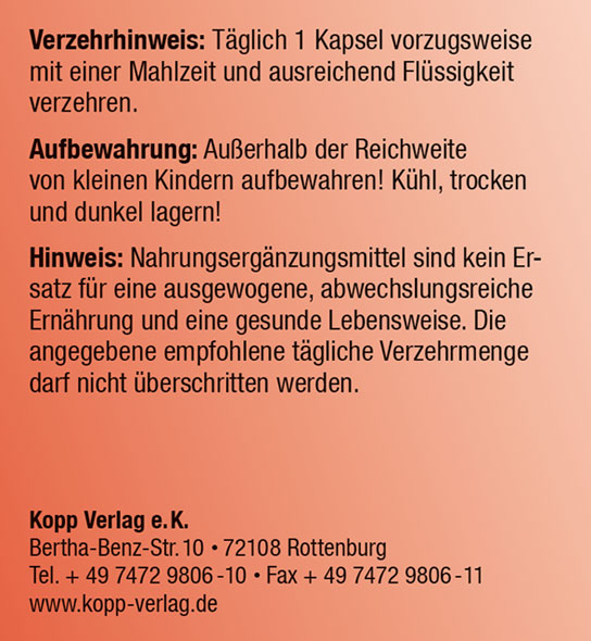 Kopp Vital   Berberin / 500 mg / 90 Kapseln02