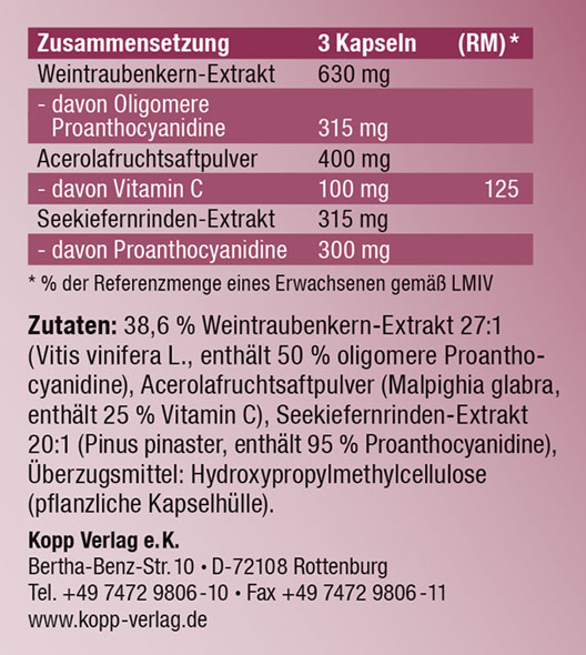 Kopp Vital   OPC Komplex / 105 mg / 180 Kapseln02