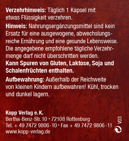 Kopp Vital   NADH hydriert / 20 mg / 120 Kapseln03