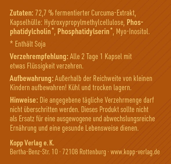 Kopp Vital   Curcuma Plus fermentiert / 400 mg / 30 Kapseln02