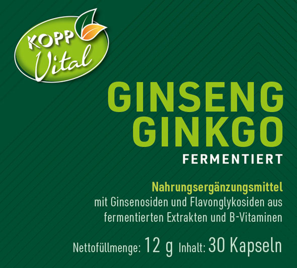 Kopp Vital   Ginseng + Ginkgo fermentiert plus B-Vitamine / 30 Kapseln / einzigartiges Fermentationsverfahren01