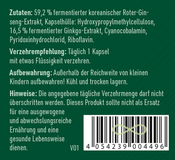 Kopp Vital   Ginseng + Ginkgo fermentiert plus B-Vitamine / 30 Kapseln / einzigartiges Fermentationsverfahren02