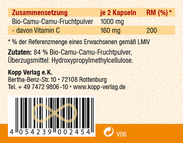 Kopp Vital   Bio-Camu-Camu / 500 mg / 90 Kapseln02