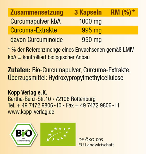Kopp Vital   Curcuma / 316 mg / 90 Kapseln02
