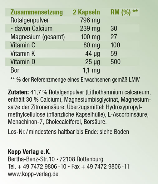 Kopp Vital   Knochenkraft / 120 Kapseln02