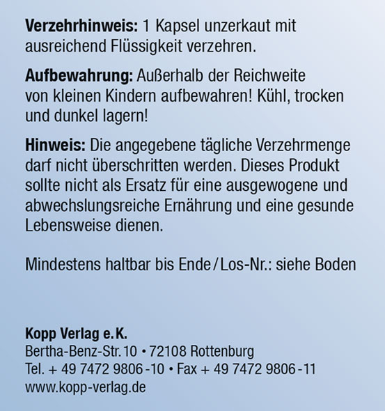 Kopp Vital   Weihrauch / 250 mg / 120 Kapseln03
