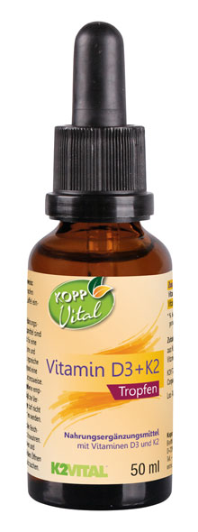 Kopp Vital �  Vitamin&nbsp;D3 +&nbsp;K2 Tropfen / 1000 IE / 20&nbsp;�g /&nbsp;50 ml / MK-7 / all-trans