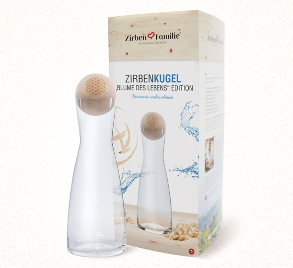 Original ZirbenKugel-Set �Blume des Lebens�03