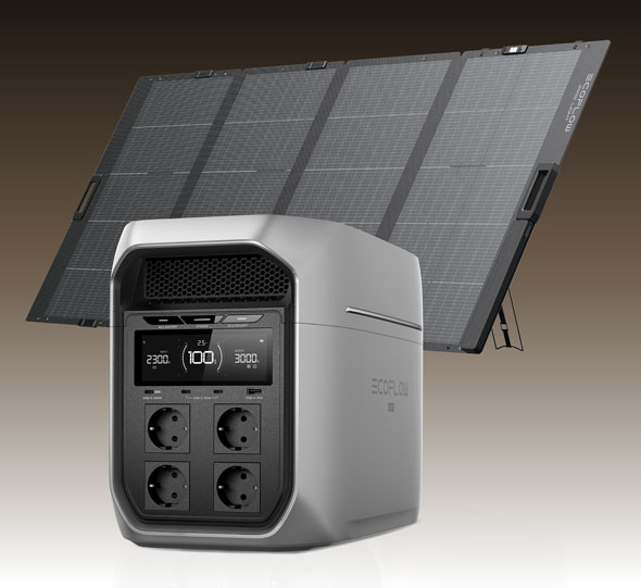 EcoFlow DELTA 3 Max Plus Powerstation 2048 Wh mit Solarpanel 400 W
