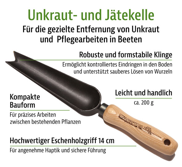 Krumpholz Unkraut- und J�tekelle mit Eschengriff01