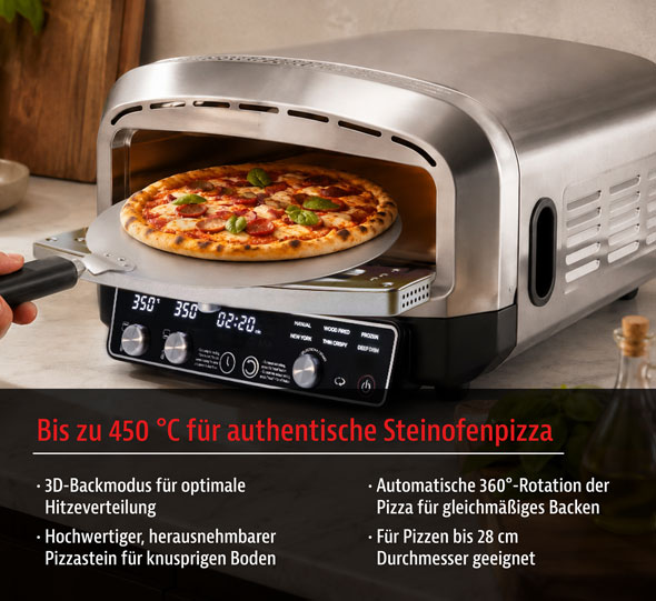 Kopp Edelstahl-Pizzaofen mit rotierendem Pizzastein02