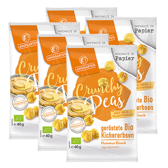 5er-Pack Landgarten ger�stete Bio Kichererbsen - Hummus Klassik
