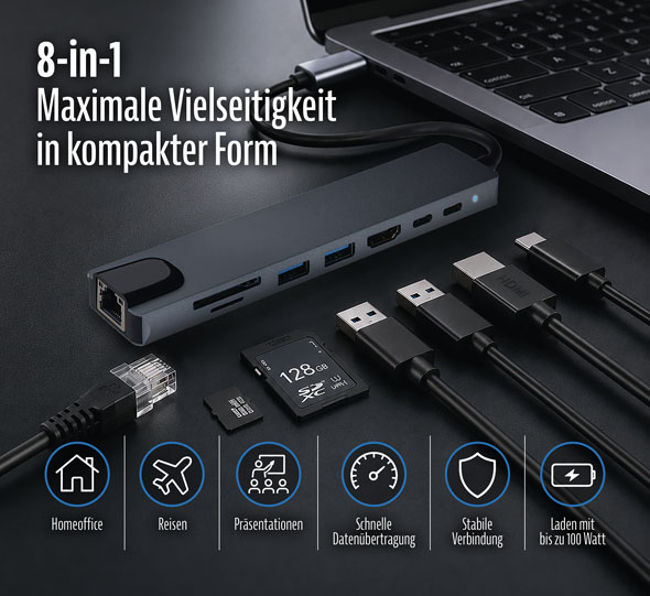 Multiport-Adapter 8-in-1 type C auf HDMI01
