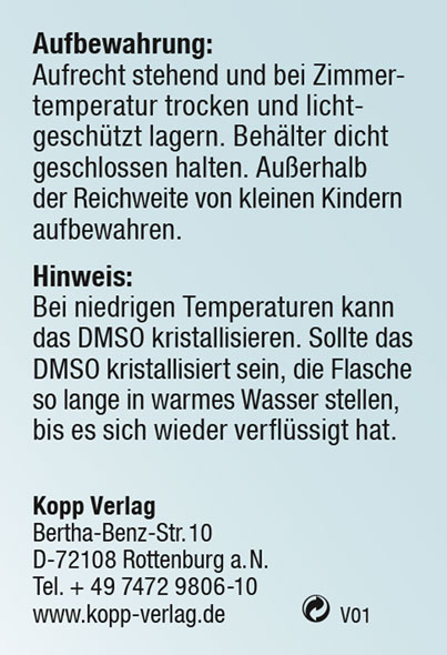 Kopp DMSO 70-prozentig 100 ml / 99,9% rein / Ph. Eur. / Spr�hflasche02