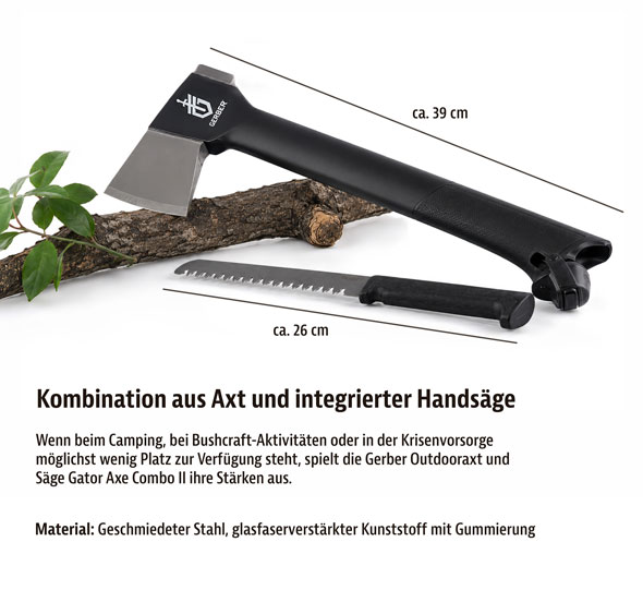 Gerber Outdooraxt und S�ge Gator Axe Combo II03