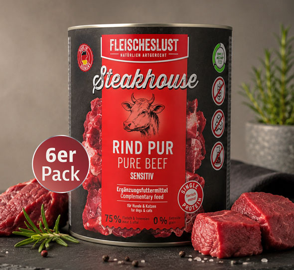 6er-Pack Fleischeslust Steakhouse Dose �Rind pur�