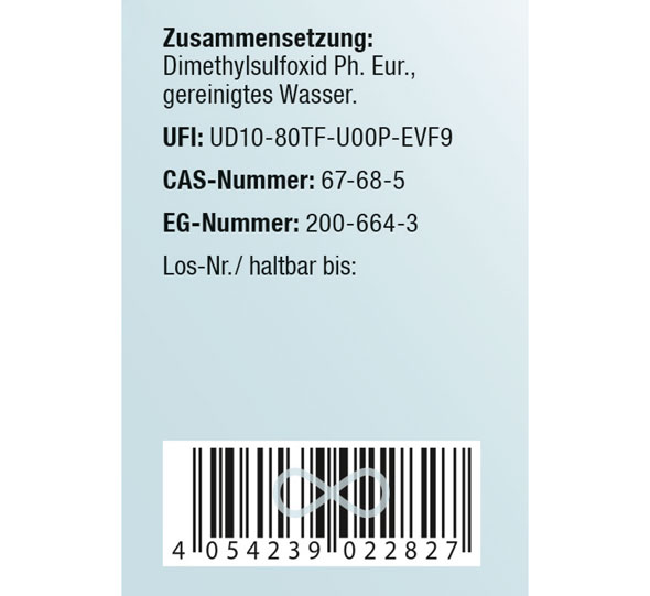 Kopp DMSO 50-prozentig 100 ml / 99,9 % rein / Ph. Eur. / Pipettenflasche03