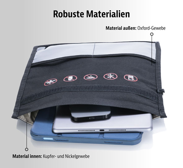 Faraday-Schutztasche f�r Mobilger�te mit Signalabschirmung02